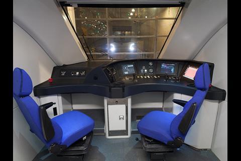 Cab of CAF passenger train for SAR’s North–South Railway.